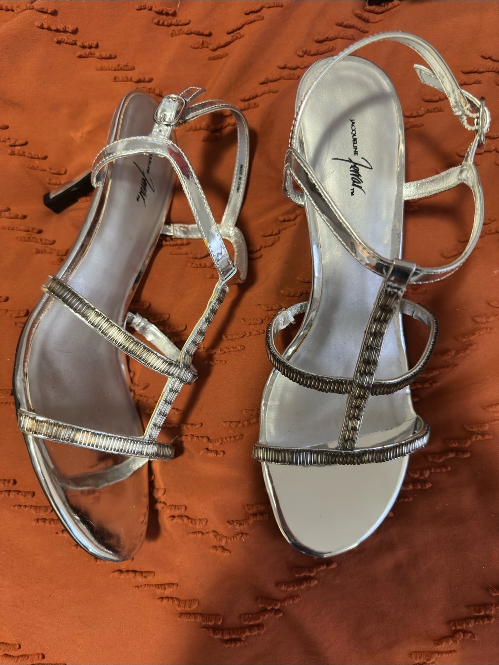 Adrianna Papell Metallic Silver Strappy Sandals
